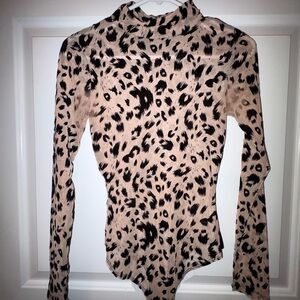 Meek Black and Tan Animal Print Bodysuit